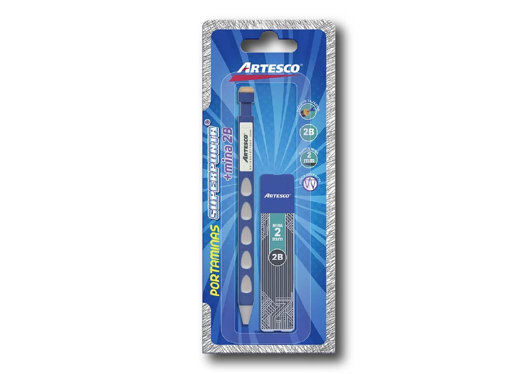 LAPIZ MECANICO SUPERPUNTA 2B 2.0MM+MINAS /BLISTER